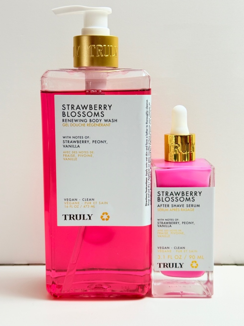 TRULY Strawberry Blossoms Body Wash & After Shave Serum - NEW